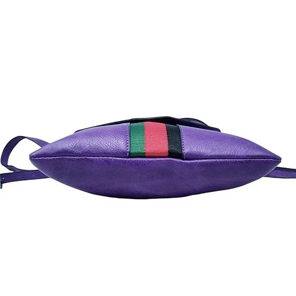 Purple Bee striped Crossbody Purse - Picture 5 of 8